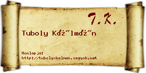 Tuboly Kálmán névjegykártya