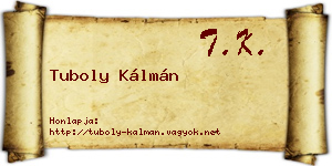 Tuboly Kálmán névjegykártya