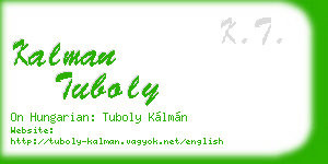 kalman tuboly business card