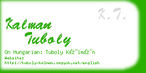 kalman tuboly business card